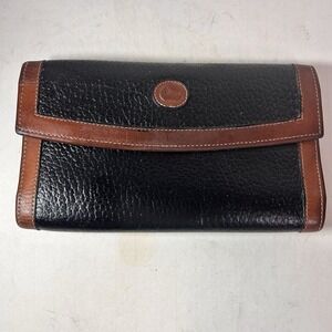 Dooney & Bourke Vintage Black All Weather Leather Wallet Credit Card Coin Purse